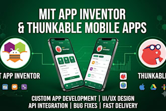 develop mit app inventor and thunkable mobile apps
