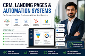 setup zoho crm zoho landing page zoho automation hubspot automation gohighlevel