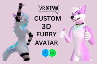 create vrchat furry avatar anime 3d avatar character rigging vr avatar vtuber