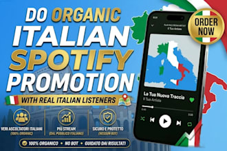 italy spotify followers, monthly listeners and spotify streams promotion
