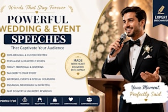 write powerful wedding and  event speeches that captivate your audience