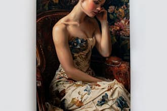 paint a real oil painting on canvas