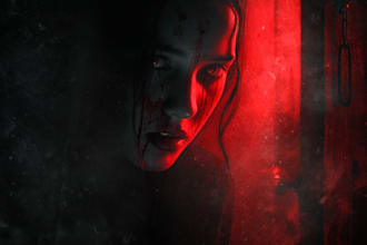 make a horror style illustration, artwork, cover
