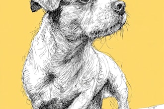 draw scribble sketches for cat dog or other pet