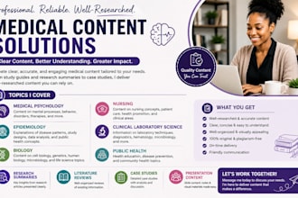 write medical psychology, epidemiology, biology and nursing  study guides