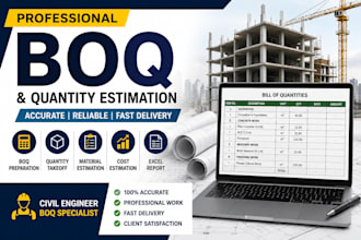 prepare accurate boq and quantity estimation for civil engineering construction