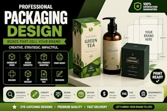 create product label design packaging box bottle pouch design