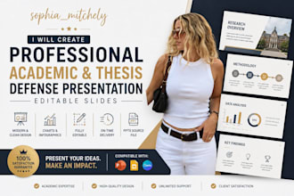 create professional academic and thesis defense presentation editable slides