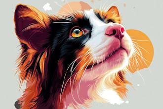draw your pet into vector wpap pop art