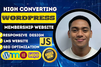 create wordpress membership or subscription lms website with elementor pro