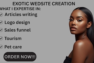 create  an awesome attractive logo design pet care exotic travels website