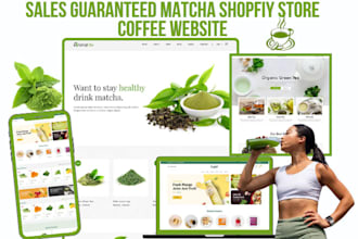 design matcha shopify store herbs green tea store herbal matcha coffee website