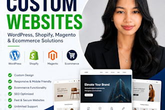 design and develop a custom wordpress, shopify, magento, or ecommerce web