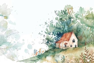 illustrate watercolor portrait illustration
