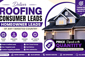 deliver roofing consumer leads, homeowners leads of any targeted country