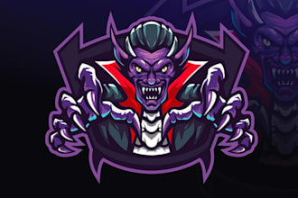 design unique monster mascot logo with unlimited revision design