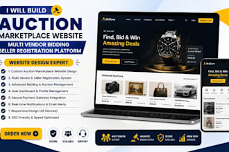 develop auction marketplace website multivendor online bidding website