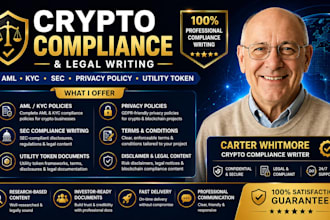 write crypto aml kyc privacy policy sec compliance and utility token documents