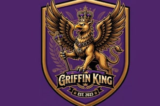 make unique style for grifin king mascot logo design with unlimited review