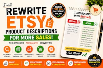 rewrite etsy product descriptions for more sales