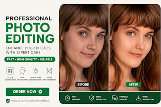 do high end photo retouching, skin retouching,