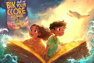 design a magical children book cover illustration
