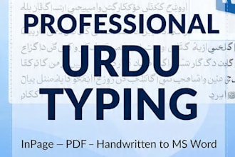 professional urdu typing inpage ms word pdf to word