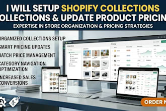 setup shopify collections and update product pricing