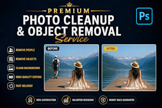 premium photo cleanup and object removal service