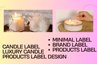 design editable candle packaging label and box branding