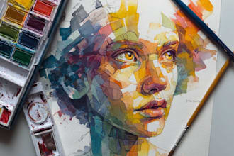 paint a unique watercolor portrait