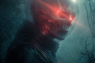 do a sci fi horror and fantasy scene concept art illustrations