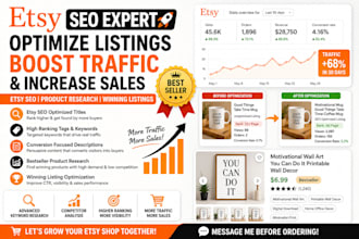optimize etsy SEO conversion rate bestseller product research winning listing