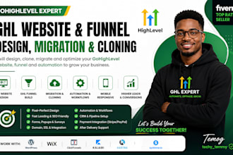 build gohighlevel website, ghl funnel, ghl automation and migration