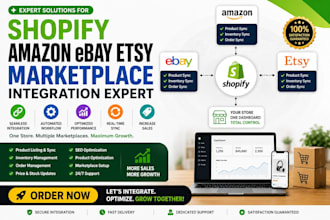 do shopify amazon ebay etsy marketplace integration expert optimization