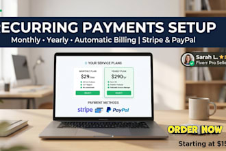 set up subscription and recurring payments with stripe or paypal