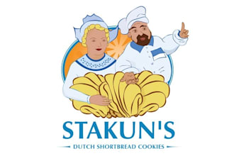 design cartoon dutch shortbread cookies logo