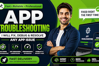 fix mobile app bugs, crashes, errors,  troubleshooting fast, app builder