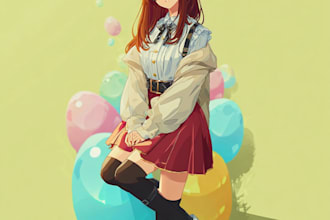 create anime fan art portrait neon lighting digital style