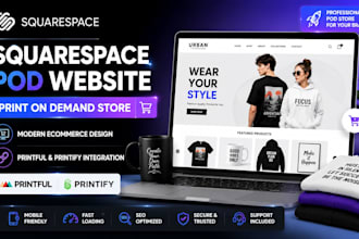 create custom squarespace print on demand ecommerce website
