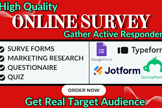 conduct online survey form, collect targeted  collect targeted respondents