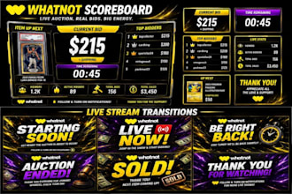design whatnot scoreboard and live stream transition