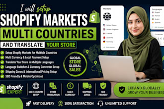 setup shopify markets multi countries and translate your store