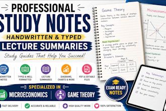 study notes handwritten typing lecture study guides microeconomics game theory