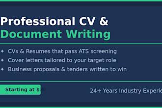 write professional cvs, cover letters and business proposals