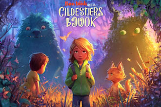 illustrate a magical childrens book cover design