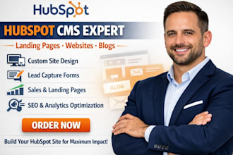 create hubspot landing page cms hub website design blog forms sales page expert