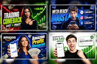 design youtube thumbnail, gaming with clickbait, and ai custom video thumbnail