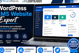 develop wordpress lms website with learndash customization