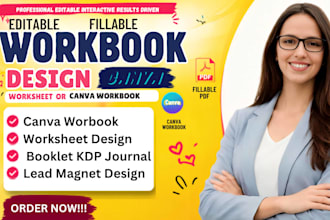 do canva worbook design, ebook worksheet booklet kdp journal, lead magnet design